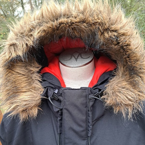 Timberland Hooded Parka Mens LXL/TG Fleece Lined Faux Hood Zip Jacket Coat Black - Picture 5 of 15